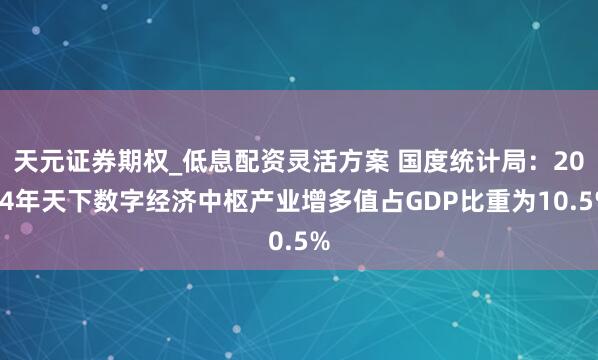 天元证券期权_低息配资灵活方案 国度统计局：2024年天下数字经济中枢产业增多值占GDP比重为10.5%